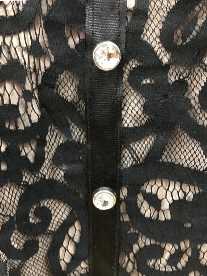 Black Lace Skirt with Dazzling Rhinestones