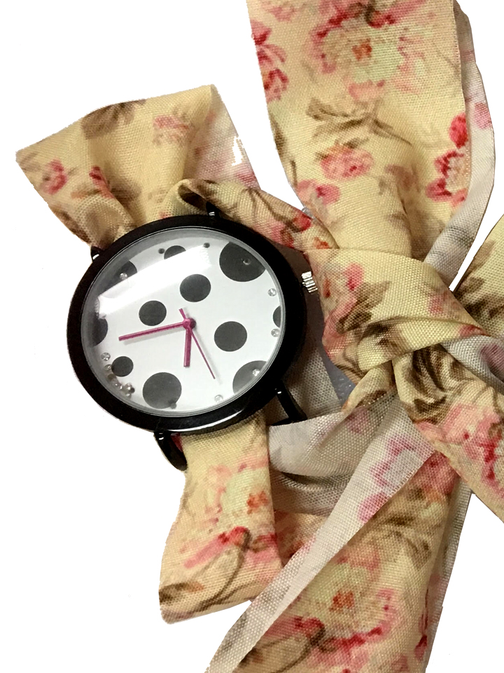 Watch with Antique-style Rose Ribbon